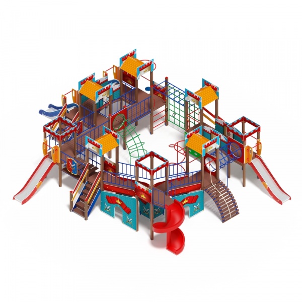 Детский игровой комплекс «Замок» ДИК 2.18.12-01 (винтовой скат) H=2000 H=1200 H=900