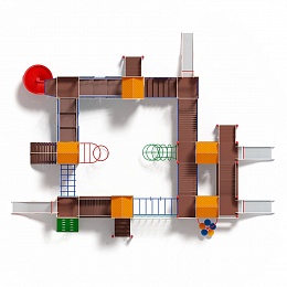 Детский игровой комплекс «Замок» ДИК 2.18.12-01 (винтовой скат) H=2000 H=1200 H=900